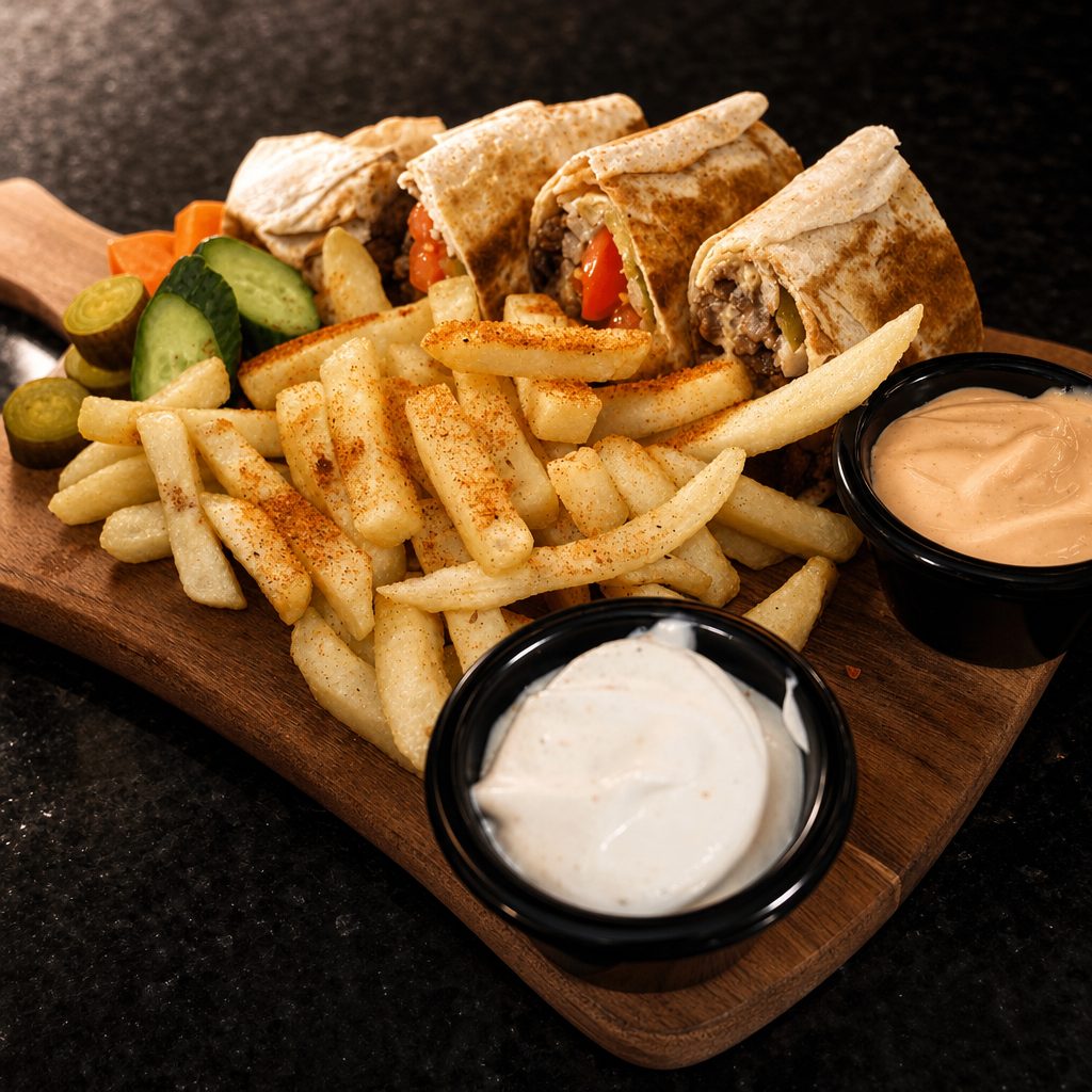 Meat Shawarma Sandwich Combo.